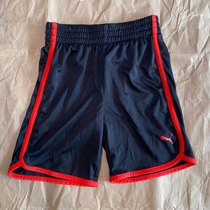 Puma Kids Athletic Shorts Black & Red | Elastic Waist